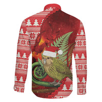 New Zealand Kakapo Christmas In July Family Matching Off Shoulder Maxi Dress and Hawaiian Shirt Silver Fern Santa Xmas Red Color LT22 - Polynesian Pride