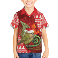 New Zealand Kakapo Christmas In July Hawaiian Shirt Silver Fern Santa Xmas Red Color
