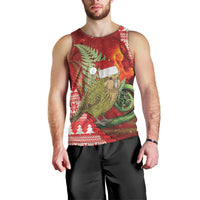 New Zealand Kakapo Christmas In July Men Tank Top Silver Fern Santa Xmas Red Color LT22 - Polynesian Pride