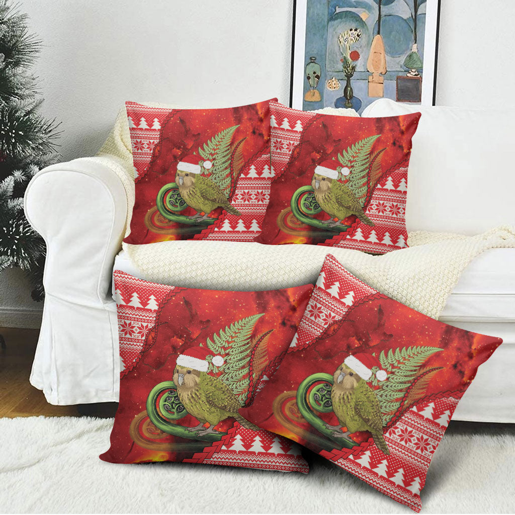 New Zealand Kakapo Christmas In July Pillow Cover Silver Fern Santa Xmas Red Color LT22 - Polynesian Pride