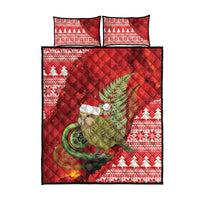 New Zealand Kakapo Christmas In July Quilt Bed Set Silver Fern Santa Xmas Red Color