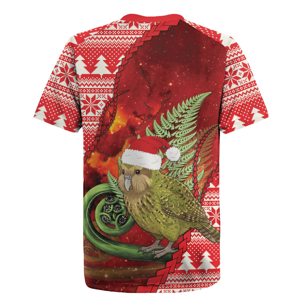 New Zealand Kakapo Christmas In July Rugby Jersey Silver Fern Santa Xmas Red Color LT22 - Polynesian Pride
