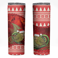 New Zealand Kakapo Christmas In July Skinny Tumbler Silver Fern Santa Xmas Red Color LT22 Red - Polynesian Pride