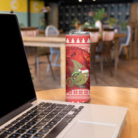 New Zealand Kakapo Christmas In July Skinny Tumbler Silver Fern Santa Xmas Red Color LT22 - Polynesian Pride
