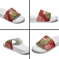 New Zealand Kakapo Christmas In July Slide Sandals Silver Fern Santa Xmas Red Color LT22 - Polynesian Pride