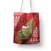 New Zealand Kakapo Christmas In July Tote Bag Silver Fern Santa Xmas Red Color LT22 - Polynesian Pride