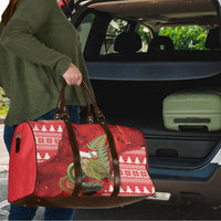 New Zealand Kakapo Christmas In July Travel Bag Silver Fern Santa Xmas Red Color