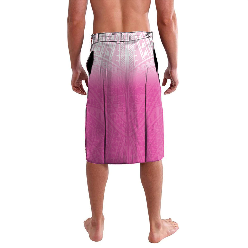 Breast Cancer Awareness Personalised Lavalava Pink Ribbon Turtle Polynesian Pattern White