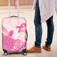 Breast Cancer Awareness Luggage Cover Pink Ribbon Turtle Polynesian Pattern White LT22 Pink - Polynesian Pride