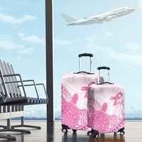Breast Cancer Awareness Luggage Cover Pink Ribbon Turtle Polynesian Pattern White LT22 - Polynesian Pride