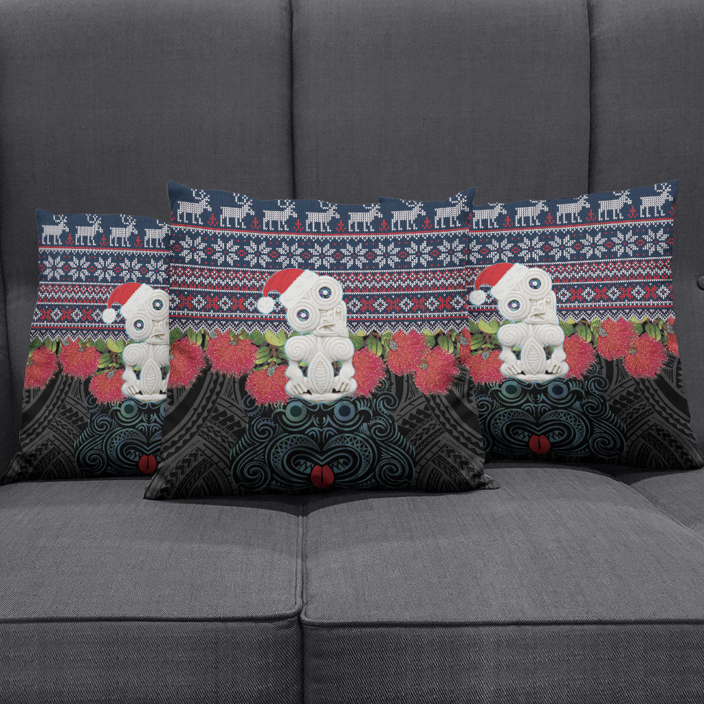 New Zealand Hei Tiki Christmas In July Pillow Cover Pohutukawa Santa Xmas Polynesian Pattern