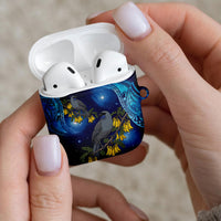 New Zealand Kokako Bird AirPods Case Kowhai Galaxy Style Polynesian Pattern