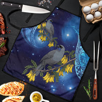 New Zealand Kokako Bird Apron Kowhai Galaxy Style Polynesian Pattern