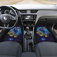 New Zealand Kokako Bird Car Mats Kowhai Galaxy Style Polynesian Pattern