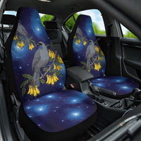 New Zealand Kokako Bird Car Seat Cover Kowhai Galaxy Style Polynesian Pattern
