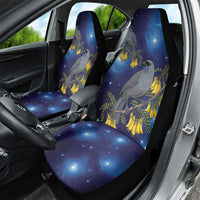 New Zealand Kokako Bird Car Seat Cover Kowhai Galaxy Style Polynesian Pattern