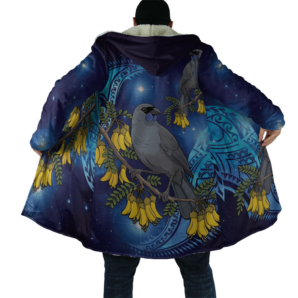 New Zealand Kokako Bird Cloak Kowhai Galaxy Style Polynesian Pattern