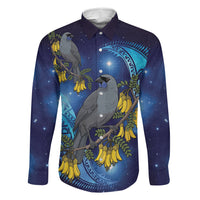 New Zealand Kokako Bird Family Matching Mermaid Dress and Hawaiian Shirt Kowhai Galaxy Style Polynesian Pattern