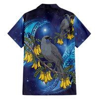New Zealand Kokako Bird Family Matching Tank Maxi Dress and Hawaiian Shirt Kowhai Galaxy Style Polynesian Pattern
