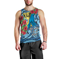 Personalised New Zealand Father's Day Men Tank Top Best Dad Trophy Red Rose Maori Pattern LT22 - Polynesian Pride