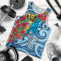 Personalised New Zealand Father's Day Men Tank Top Best Dad Trophy Red Rose Maori Pattern LT22 - Polynesian Pride