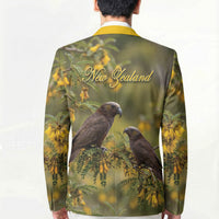 New Zealand Kaka Bird Blazer Kowhai Flower Landscape Style