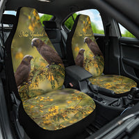New Zealand Kaka Bird Car Seat Cover Kowhai Flower Landscape Style LT22 One Size Green - Polynesian Pride