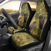 New Zealand Kaka Bird Car Seat Cover Kowhai Flower Landscape Style LT22 - Polynesian Pride