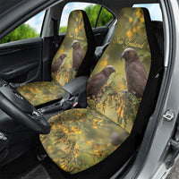 New Zealand Kaka Bird Car Seat Cover Kowhai Flower Landscape Style LT22 - Polynesian Pride