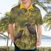 New Zealand Kaka Bird Hawaiian Shirt Kowhai Flower Landscape Style LT22 - Polynesian Pride