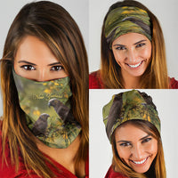 New Zealand Kaka Bird Neck Gaiter Kowhai Flower Landscape Style