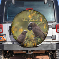 New Zealand Kaka Bird Spare Tire Cover Kowhai Flower Landscape Style LT22 Green - Polynesian Pride