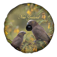 New Zealand Kaka Bird Spare Tire Cover Kowhai Flower Landscape Style LT22 - Polynesian Pride