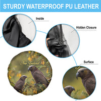 New Zealand Kaka Bird Spare Tire Cover Kowhai Flower Landscape Style LT22 - Polynesian Pride