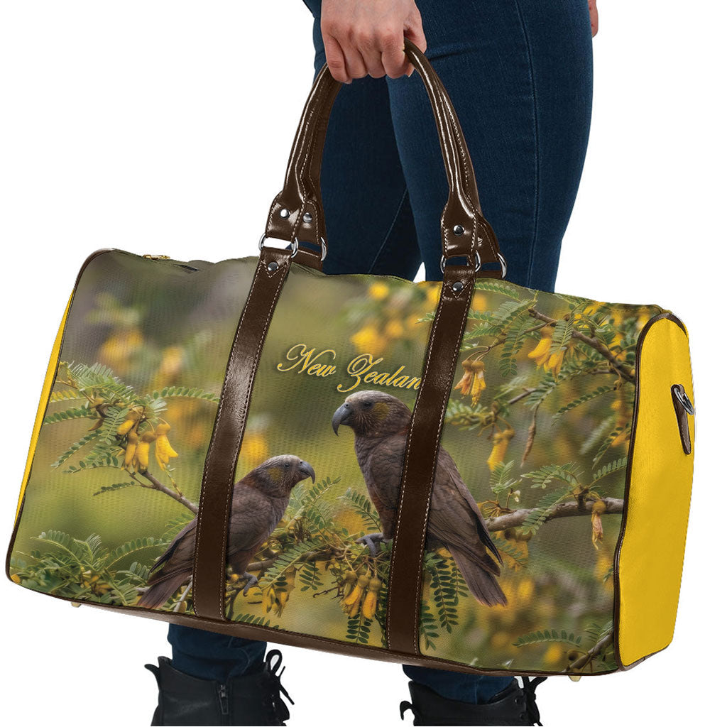 New Zealand Kaka Bird Travel Bag Kowhai Flower Landscape Style LT22 - Polynesian Pride