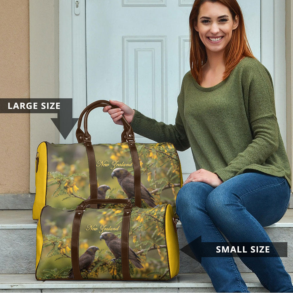 New Zealand Kaka Bird Travel Bag Kowhai Flower Landscape Style LT22 - Polynesian Pride