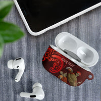 New Zealand Kaka Bird Personalised AirPods Case Pohutukawa Matariki Maori Pattern