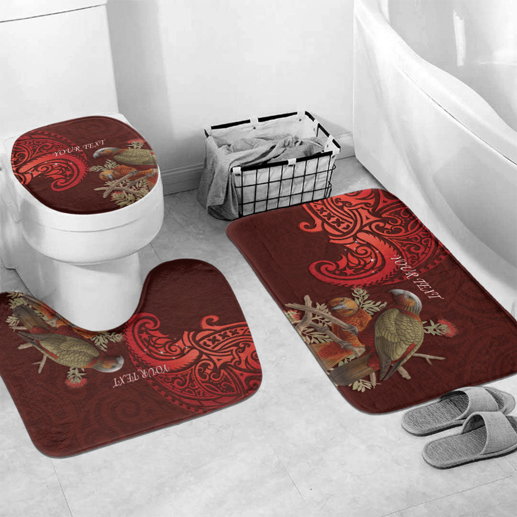 New Zealand Kaka Bird Personalised Bathroom Set Pohutukawa Matariki Maori Pattern