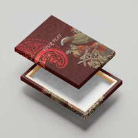 New Zealand Kaka Bird Personalised Canvas Wall Art Pohutukawa Matariki Maori Pattern
