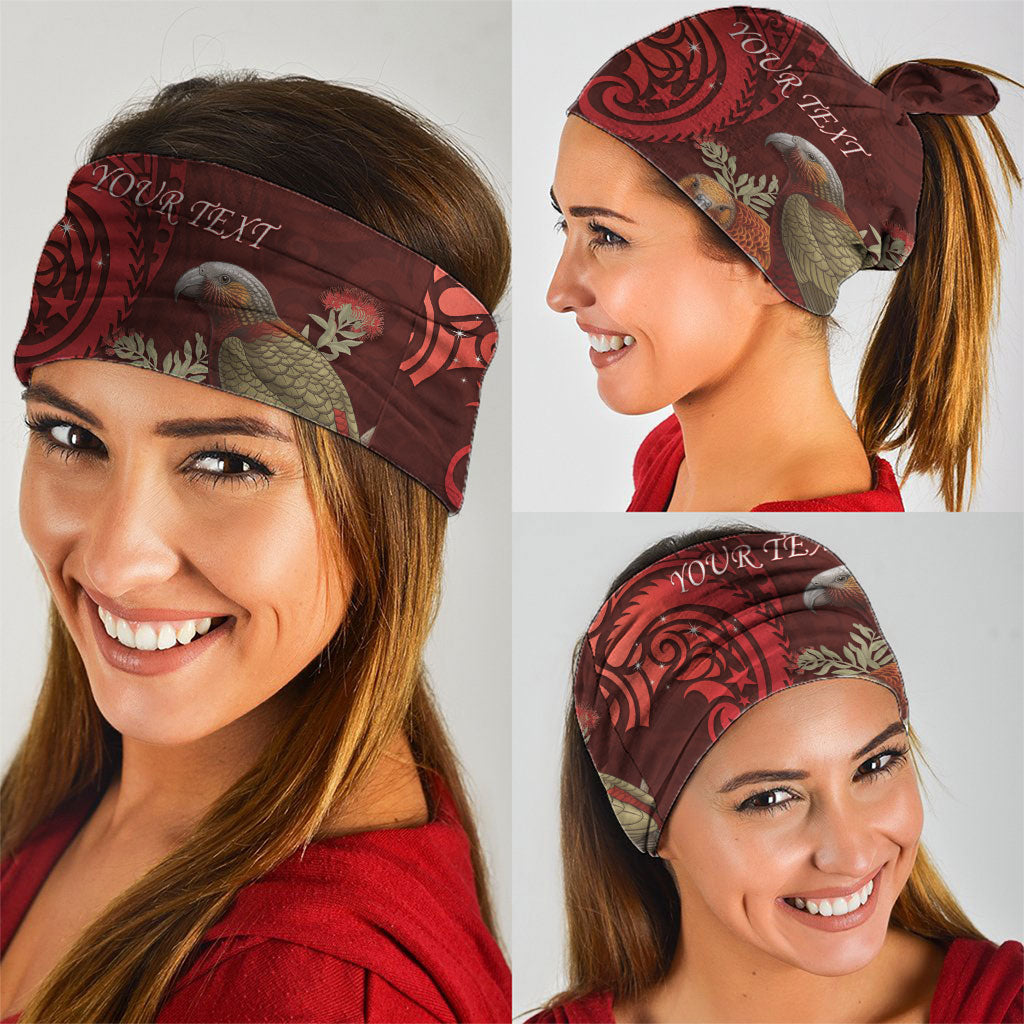 New Zealand Kaka Bird Personalised Neck Gaiter Pohutukawa Matariki Maori Pattern