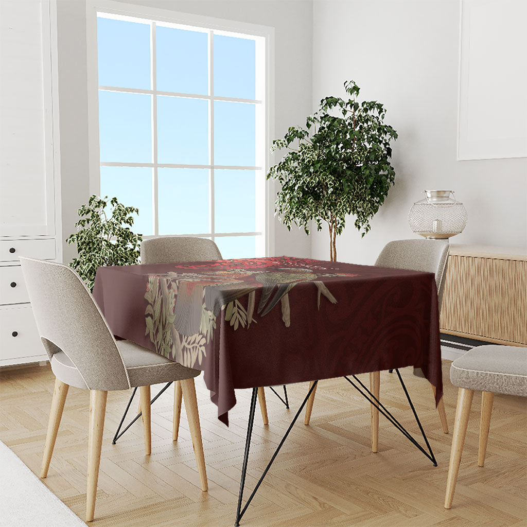 New Zealand Kaka Bird Personalised Tablecloth Pohutukawa Matariki Maori Pattern LT22 - Polynesian Pride