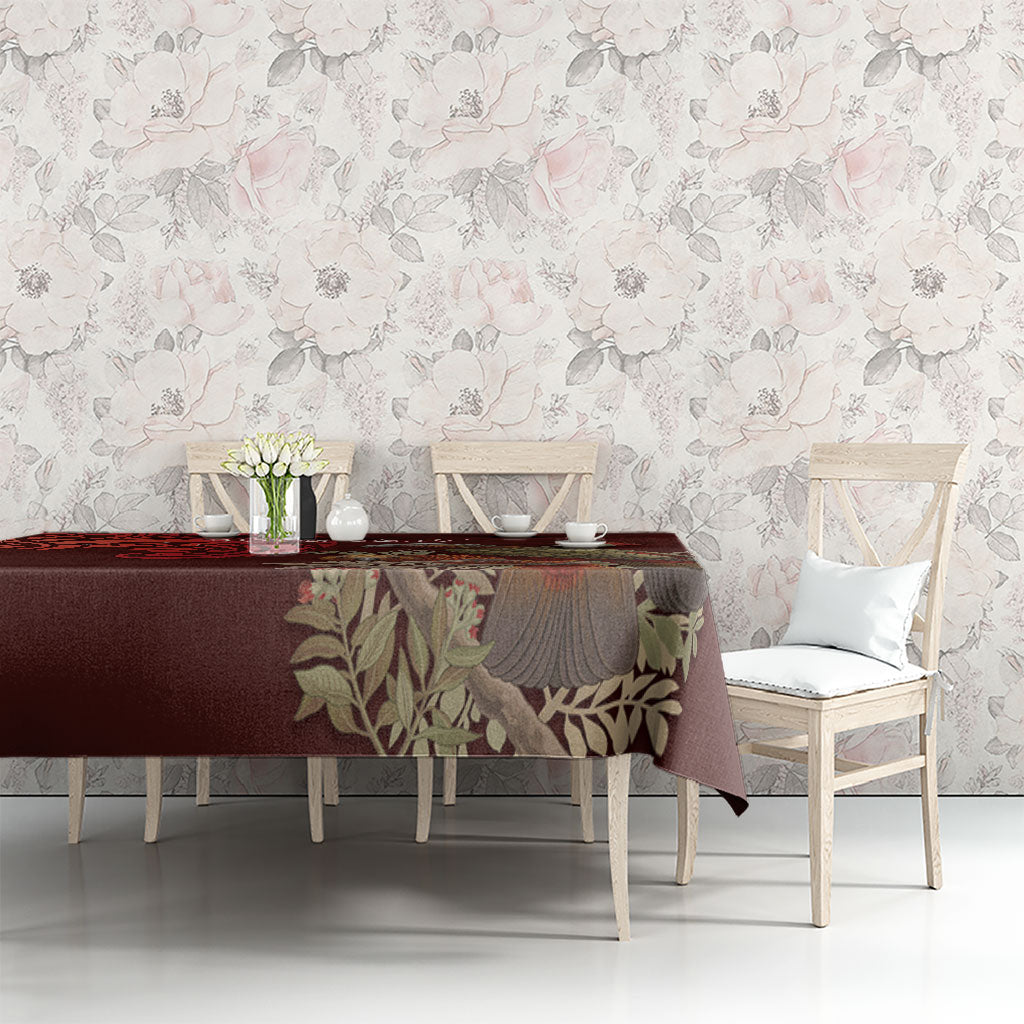New Zealand Kaka Bird Personalised Tablecloth Pohutukawa Matariki Maori Pattern LT22 - Polynesian Pride
