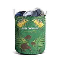 South Canterbury Anniversary Day Laundry Basket Kiwi Kowhai Silver Fern Maori Pattern LT22 - Polynesian Pride