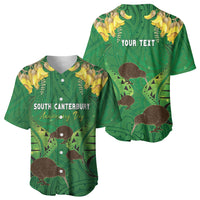 Personalised South Canterbury Anniversary Day Baseball Jersey Kiwi Kowhai Silver Fern Maori Pattern LT22 - Polynesian Pride