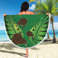 South Canterbury Anniversary Day Beach Blanket Kiwi Kowhai Silver Fern Maori Pattern LT22 - Polynesian Pride