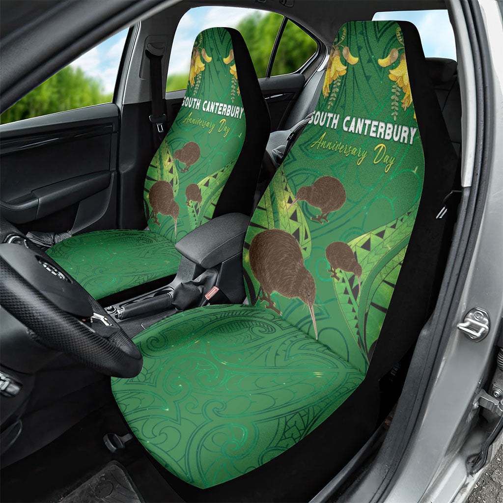 South Canterbury Anniversary Day Car Seat Cover Kiwi Kowhai Silver Fern Maori Pattern LT22 - Polynesian Pride