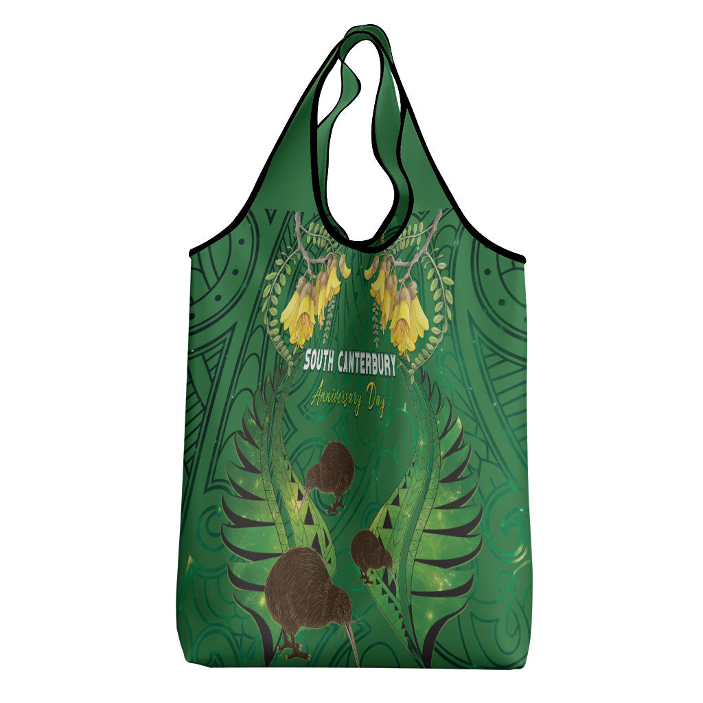South Canterbury Anniversary Day Grocery Bag Kiwi Kowhai Silver Fern Maori Pattern LT22 - Polynesian Pride