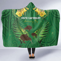 South Canterbury Anniversary Day Hooded Blanket Kiwi Kowhai Silver Fern Maori Pattern LT22 One Size Green - Polynesian Pride