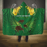South Canterbury Anniversary Day Hooded Blanket Kiwi Kowhai Silver Fern Maori Pattern LT22 - Polynesian Pride
