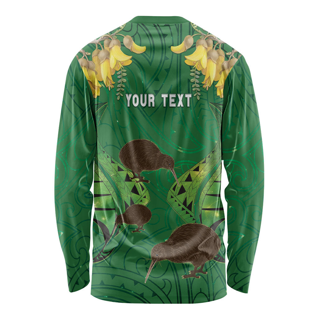 Personalised South Canterbury Anniversary Day Long Sleeve Shirt Kiwi Kowhai Silver Fern Maori Pattern LT22 - Polynesian Pride